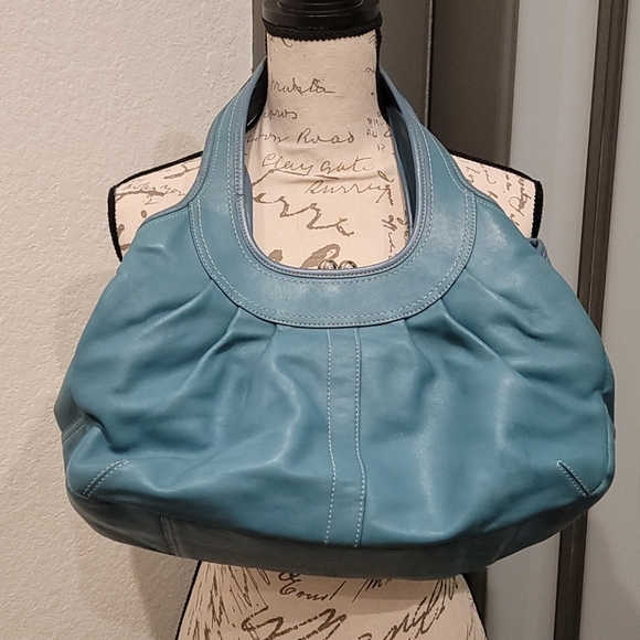 Blue Leather Shoulder Bag - Picture 4 of 10